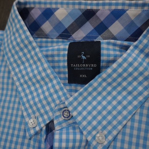 Luxury Tailorbyrd Men's Long-Sleeve Button-Down Shirt, Blue, Size XXL - Picture 2 of 4